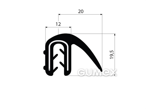 GUMMIPROFIL PIRELI U-FORM MIT SEITLICHER DICHTUNG - DICHTUNG MIT ARMIERUNG - PVC